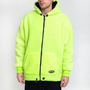 lazy oaf forest green zip up fleece
